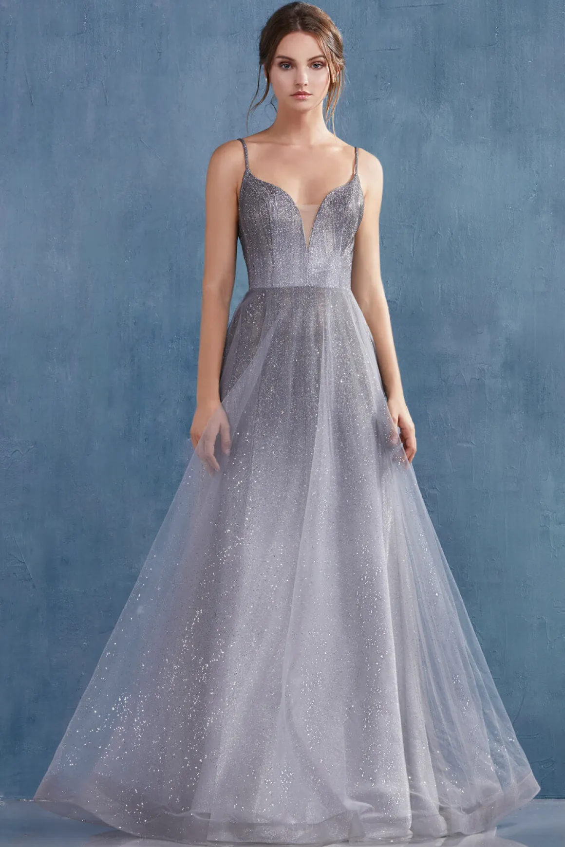 Andrea & Leo ombre glitter kjole A0936