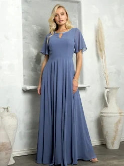 Festkjole med et kort ærme 3468