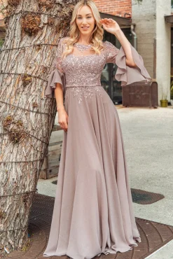 Gloria mochafarvet festkjole 3434