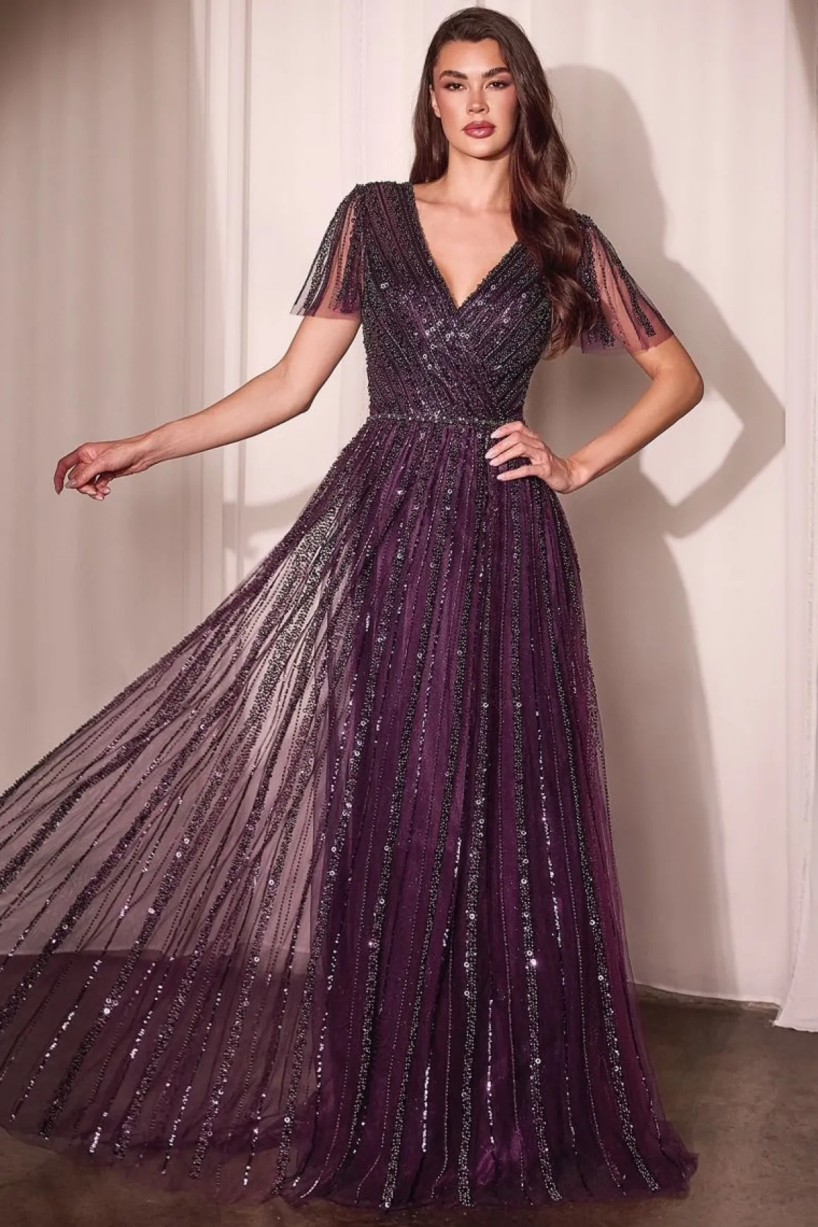 La Divine CD0142 gallakjole med korte ærmer