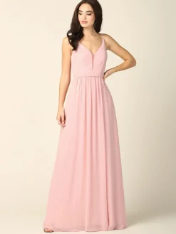 Lang festkjole med lommer 3346