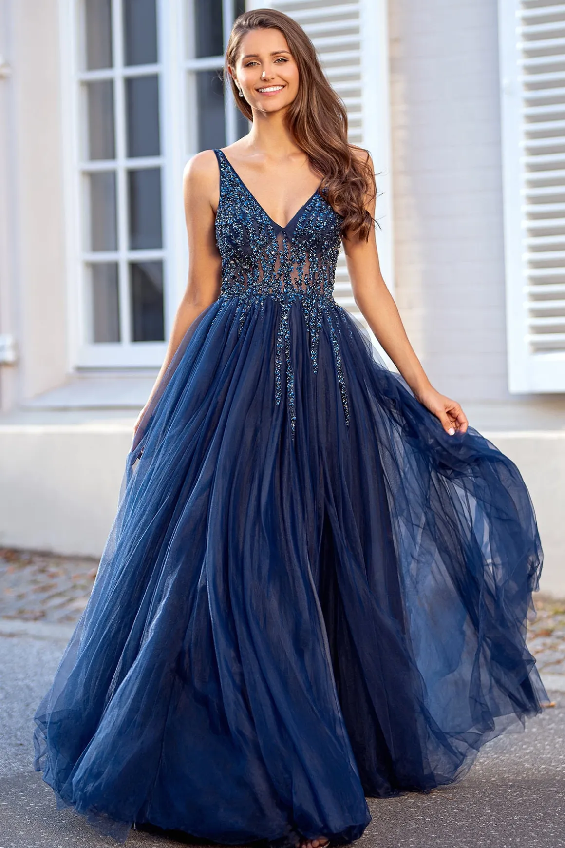 Navy Christian Koehlert gallakjole 0265