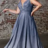 Plus size ombre glitter gallakjole 9174C