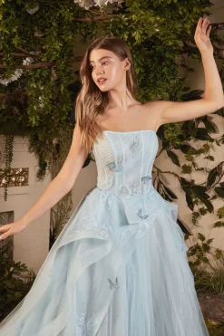 Andrea & Leo Couture stropløs tyld gallakjole A1021