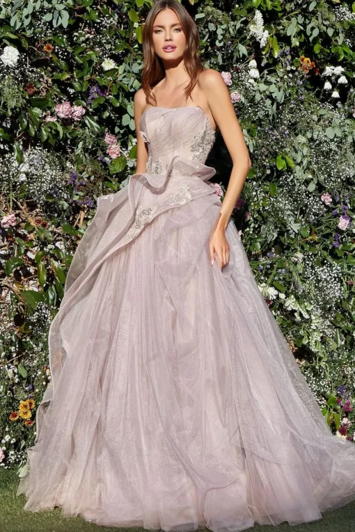 Andrea & Leo Couture stropløs tyld gallakjole A1021