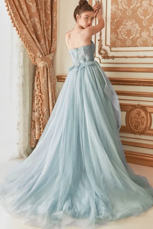 Andrea & Leo Couture stropløs tyld gallakjole A1021