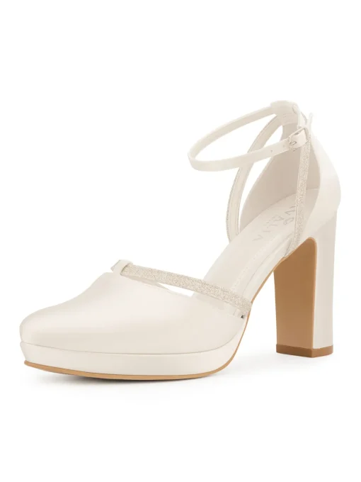 Avalia - Mary Heeled Sandal - White