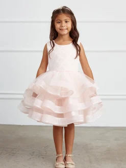 Børnekjole med ruffles og glitter