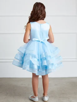 Børnekjole med ruffles og glitter