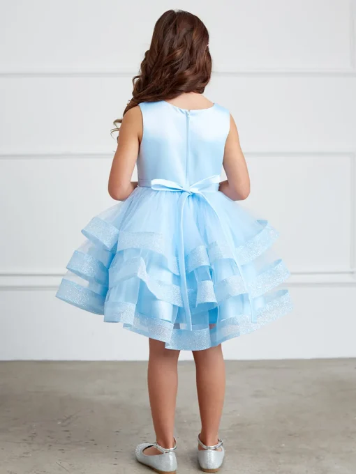 Børnekjole med ruffles og glitter
