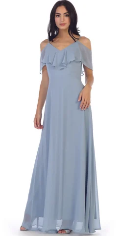 Chiffonkjole med kort ærme
