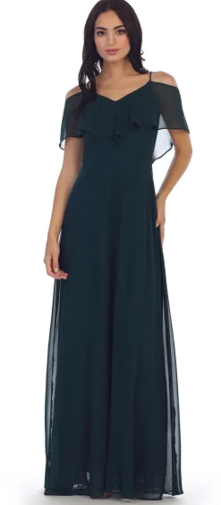 Chiffonkjole med kort ærme