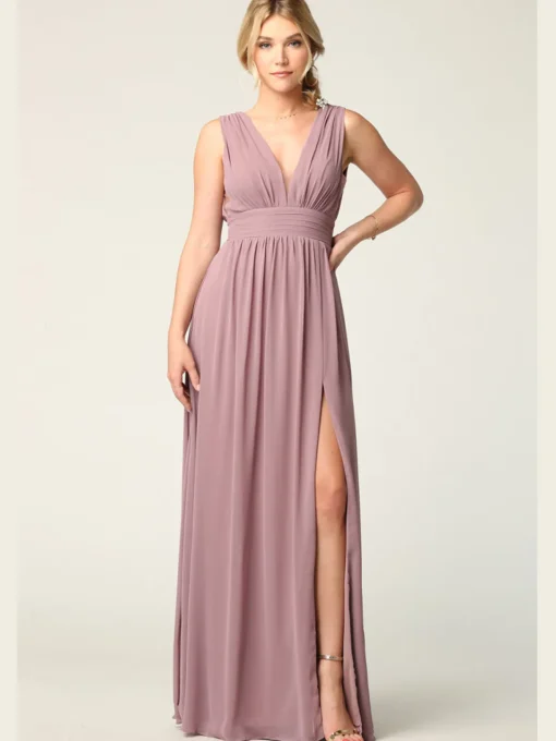 Chiffonkjole med slids 3329