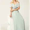 Cold shoulder chiffonkjole