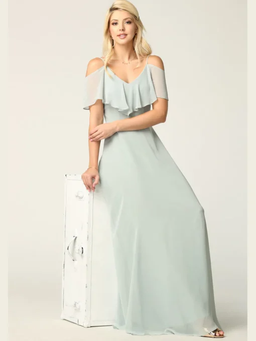 Cold shoulder chiffonkjole