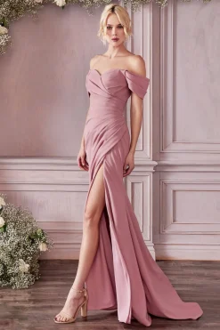 Crepe offshoulder festkjole KV1057