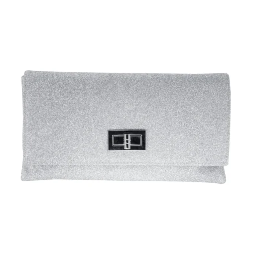 Fest clutch i sølv glitter B905