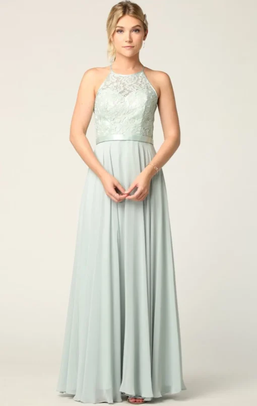 Festkjole med blonde 3216