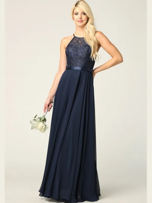 Festkjole med blonde 3216