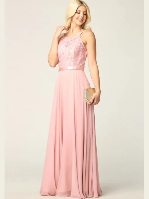Festkjole med blonde 3216