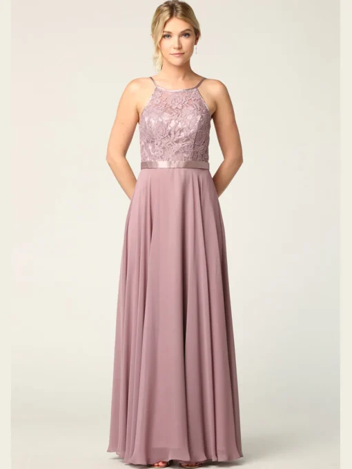 Festkjole med blonde 3216
