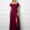 Festkjole med on eller offshoulder