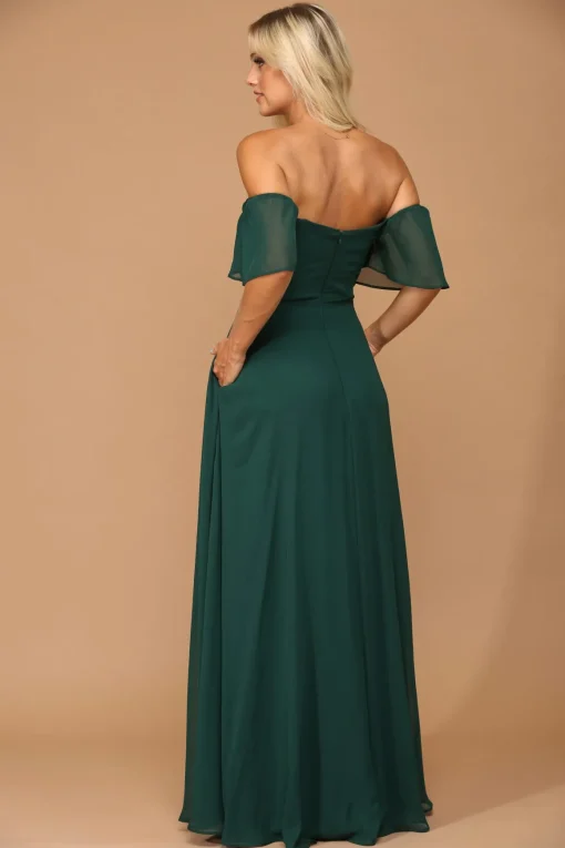 Festkjole med on eller offshoulder