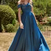 Frensh navy satinkjole 7493