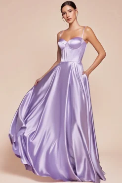 La Divine CD337 corsage gallakjole i satin