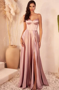La Divine CD337 corsage gallakjole i satin