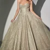 La Divine glitter gallakjole i guld CD252