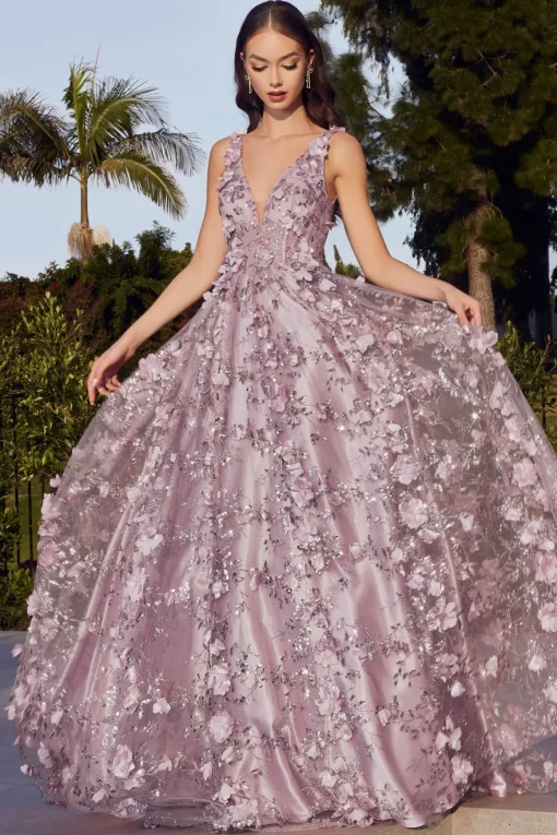 La Divine J838 gallakjole med 3d blomster