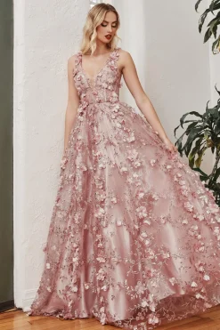La Divine J838 gallakjole med 3d blomster