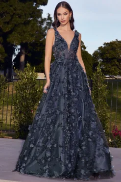 La Divine J838 gallakjole med 3d blomster