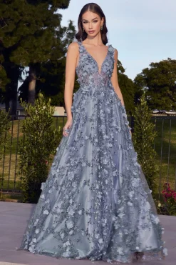 La Divine J838 gallakjole med 3d blomster