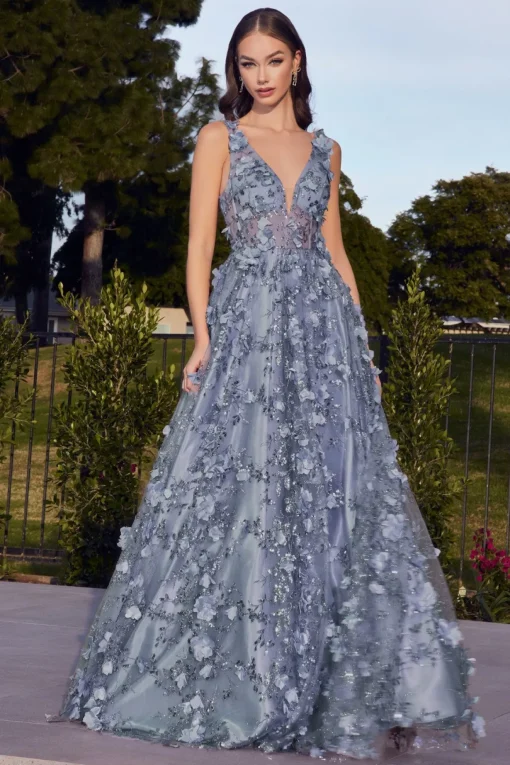 La Divine J838 gallakjole med 3d blomster