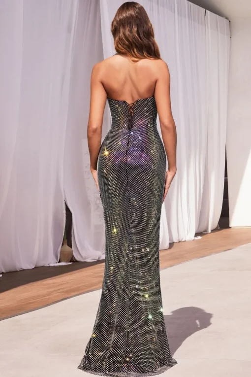 La Divine Sort halterneck glitterkjole CD339