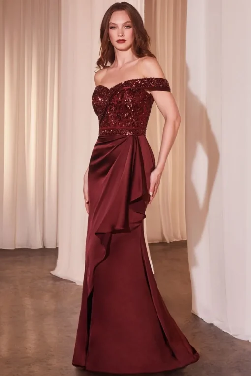 La ivine CD877 offshoulders festkjole