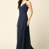Lang wrap chiffon festkjole 3382