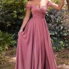 Mauve satinkjole 7493