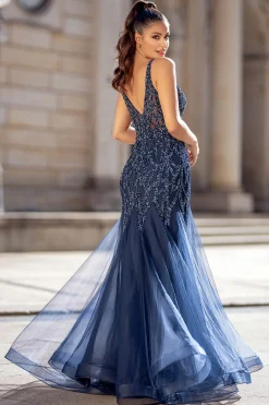 Navy Christian Koehlert mermaid gallakjole 0571