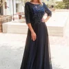 Navy selskabskjole GL3446