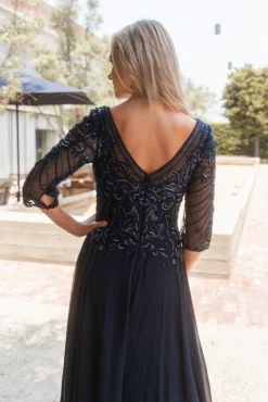 Navy selskabskjole GL3446