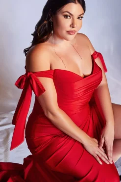 Off shoulder plus size kjole