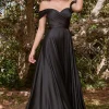 Offshoulders satinkjole 7493