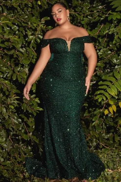 Plus size pailletkjole CD975
