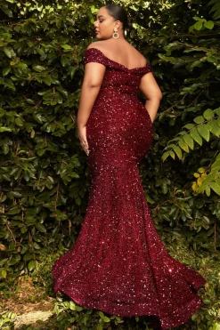 Plus size pailletkjole CD975