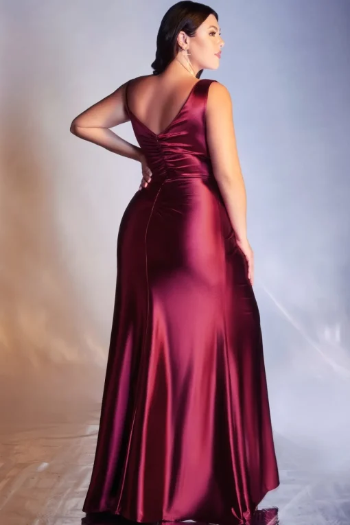 Plus size satinkjole CH193