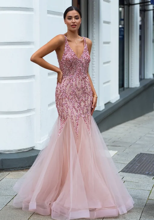 Rosa Christian Koehlert mermaid kjole 0571