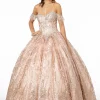 Rosegold gallakjole med glitter 2913